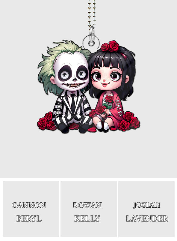 Personalized Horror Couple Car Ornament Custom Name Gift One-sided Custom Shaped Car Ornament GradoCreations