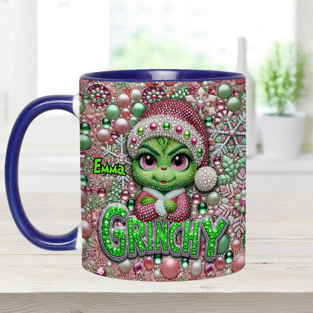 Personalized Merry Grinchmas Accent Mug Custom Name for Christmas Accent Mug GradoCreations