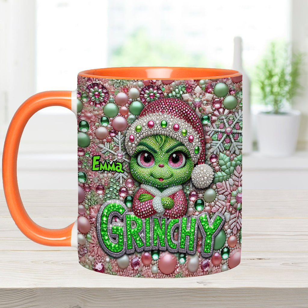 Personalized Merry Grinchmas Accent Mug Custom Name for Christmas Accent Mug GradoCreations