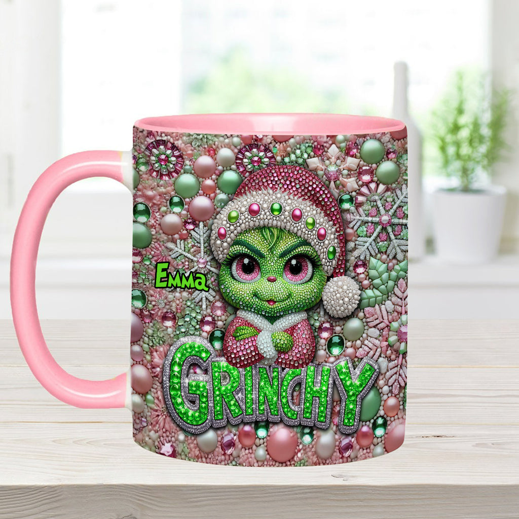 Personalized Merry Grinchmas Accent Mug Custom Name for Christmas Accent Mug GradoCreations