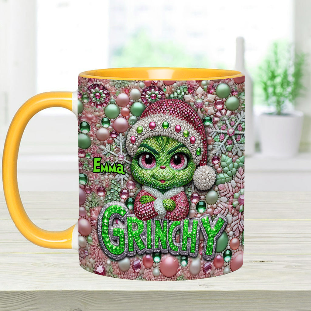 Personalized Merry Grinchmas Accent Mug Custom Name for Christmas Accent Mug GradoCreations