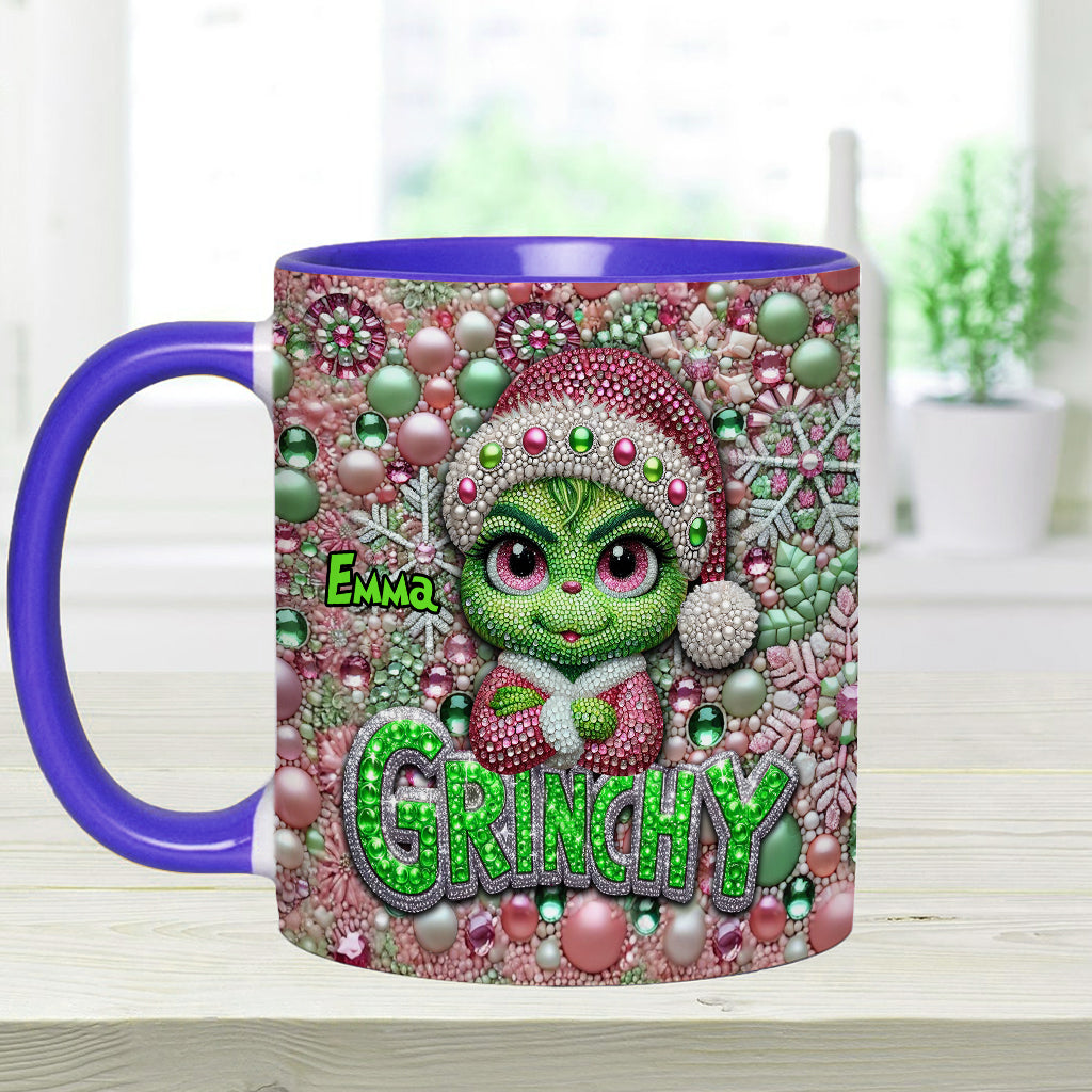 Personalized Merry Grinchmas Accent Mug Custom Name for Christmas Accent Mug GradoCreations