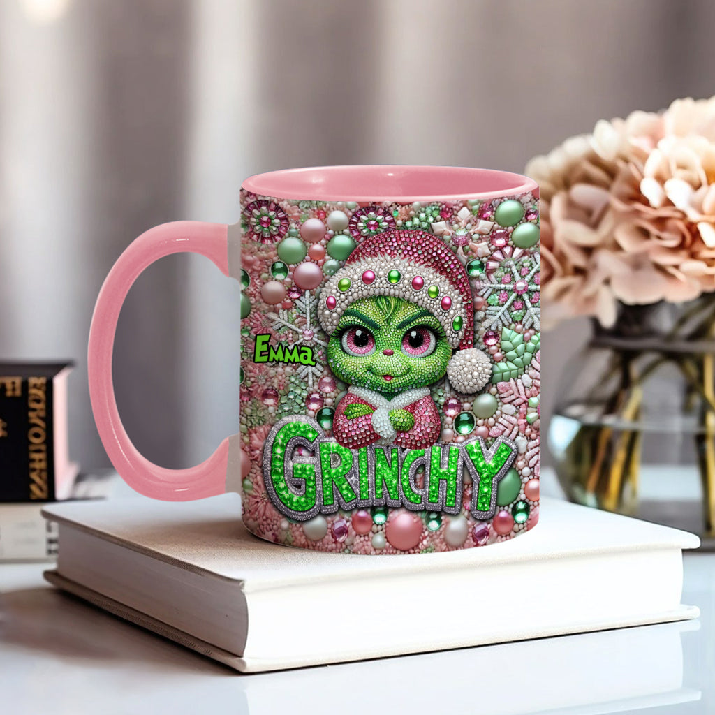 Personalized Merry Grinchmas Accent Mug Custom Name for Christmas Accent Mug GradoCreations