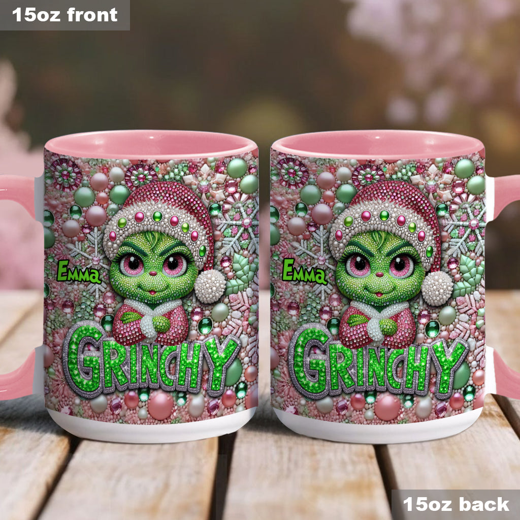 Personalized Merry Grinchmas Accent Mug Custom Name for Christmas Accent Mug GradoCreations