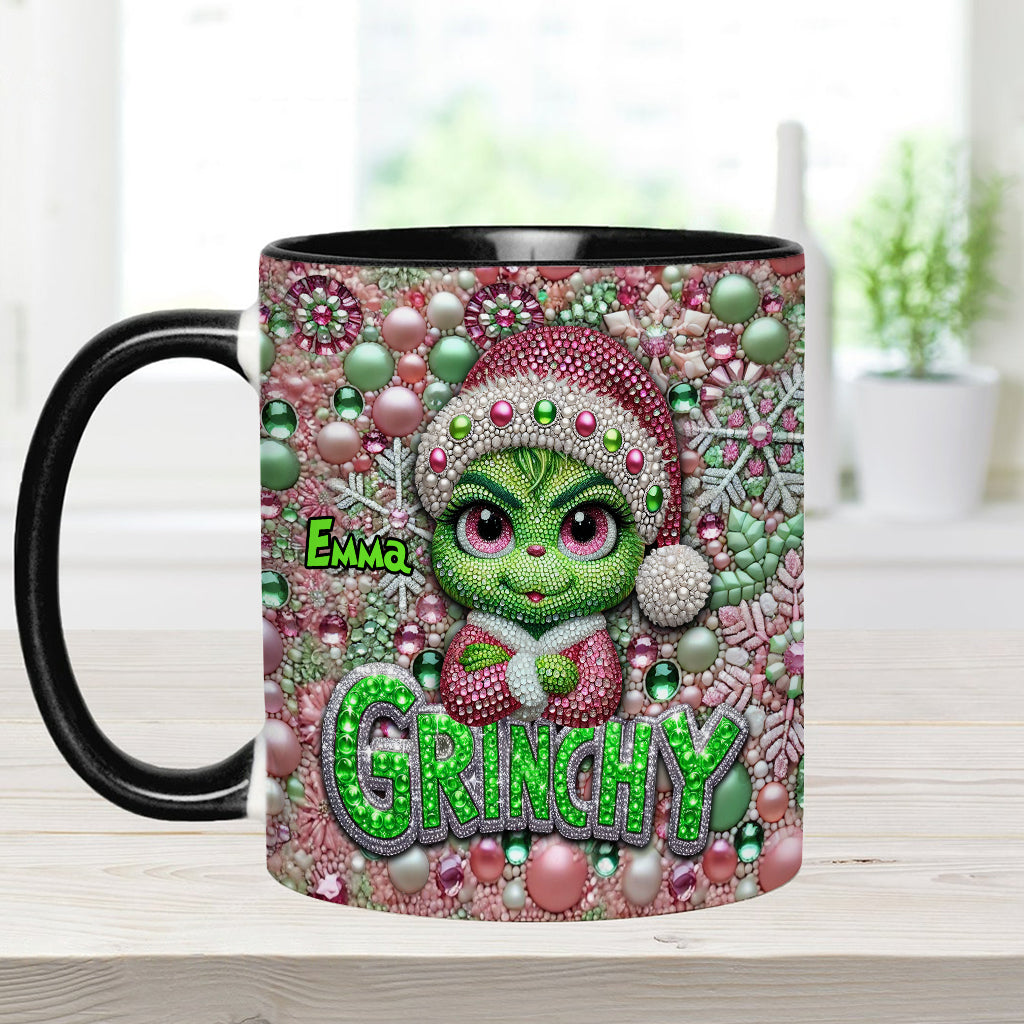 Personalized Merry Grinchmas Accent Mug Custom Name for Christmas Accent Mug GradoCreations