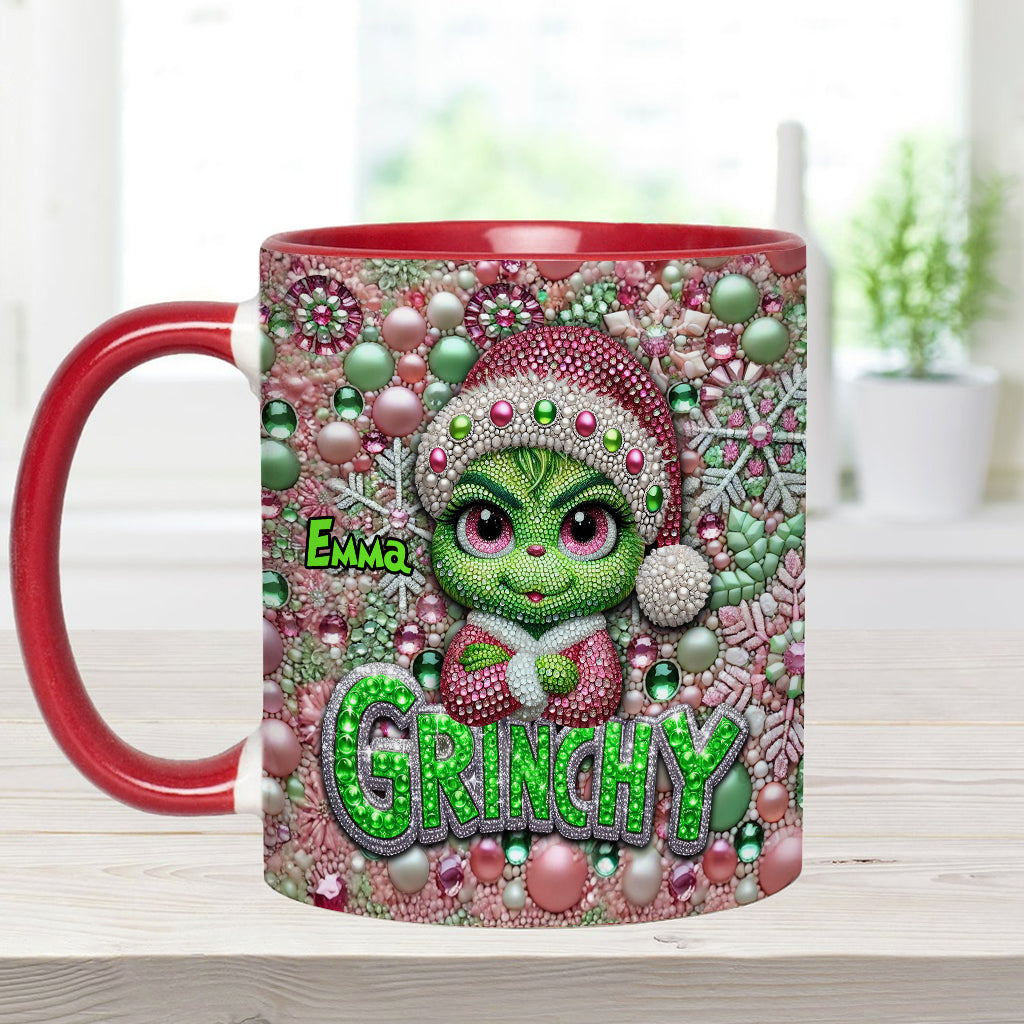 Personalized Merry Grinchmas Accent Mug Custom Name for Christmas Accent Mug GradoCreations