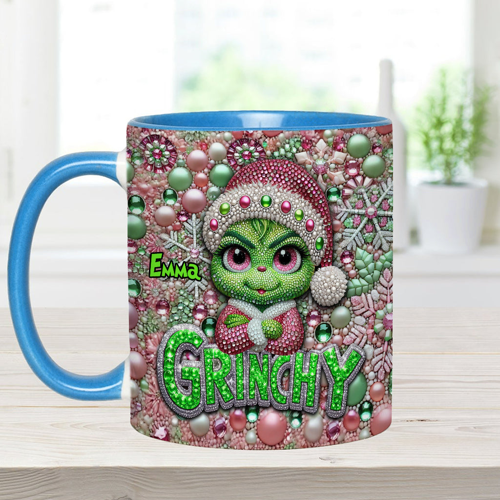 Personalized Merry Grinchmas Accent Mug Custom Name for Christmas Accent Mug GradoCreations