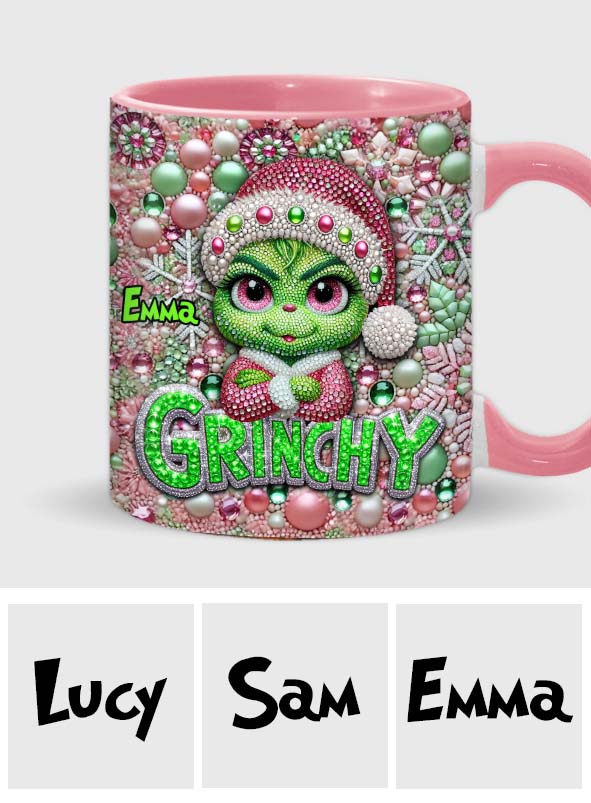 Personalized Merry Grinchmas Accent Mug Custom Name for Christmas Accent Mug GradoCreations