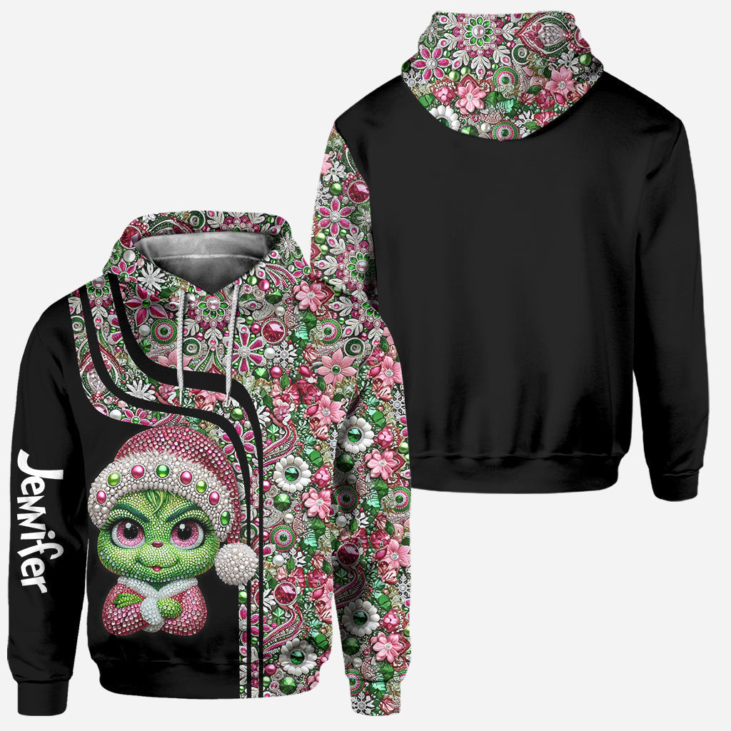 Merry Grinchmas Personalized Hoodie and Leggings Set for Christmas Hoodie & Leggings GradoCreations