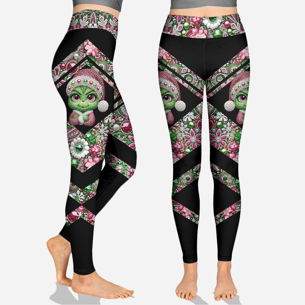 Merry Grinchmas Personalized Hoodie and Leggings Set for Christmas Hoodie & Leggings GradoCreations
