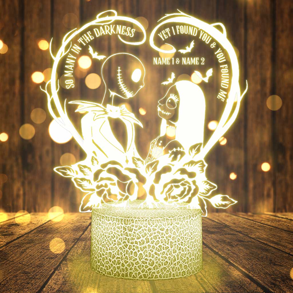 Personalized Nightmare Shaped Plaque Light Base with Custom Names Gift for Couples Shaped Plaque Light Base GradoCreations