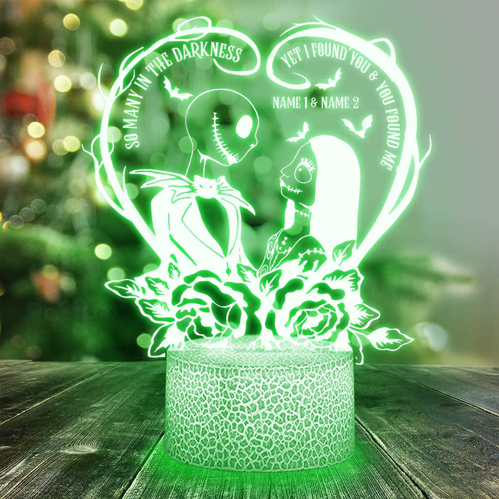 Personalized Nightmare Shaped Plaque Light Base with Custom Names Gift for Couples Shaped Plaque Light Base GradoCreations