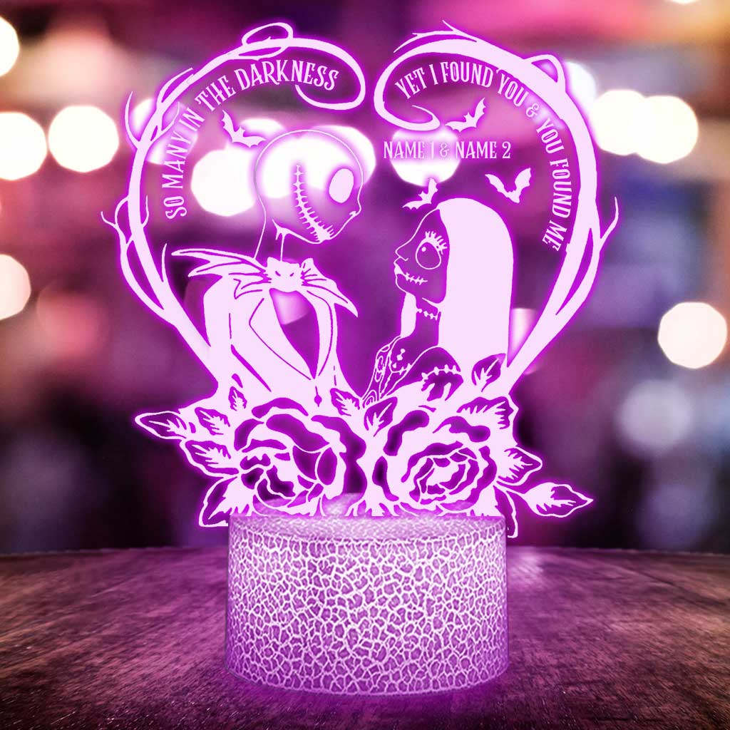 Personalized Nightmare Shaped Plaque Light Base with Custom Names Gift for Couples Shaped Plaque Light Base GradoCreations