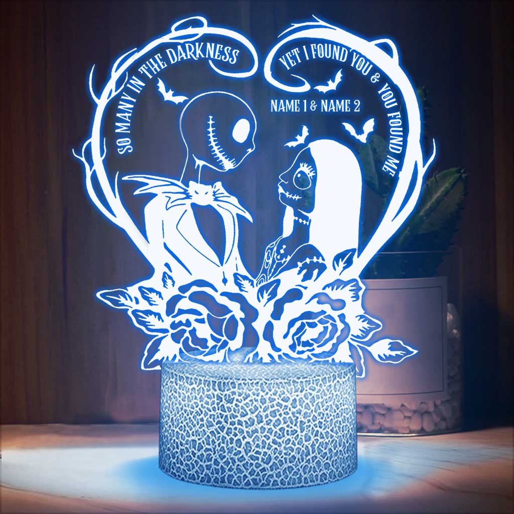 Personalized Nightmare Shaped Plaque Light Base with Custom Names Gift for Couples Shaped Plaque Light Base GradoCreations