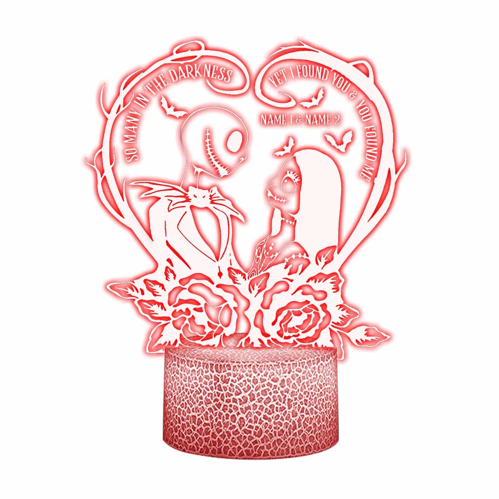 Personalized Nightmare Shaped Plaque Light Base with Custom Names Gift for Couples Shaped Plaque Light Base GradoCreations
