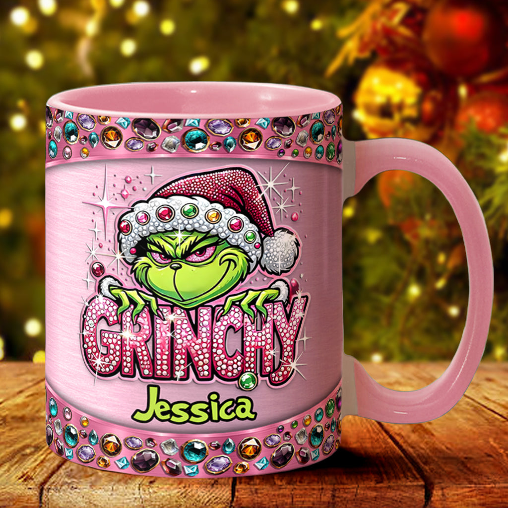 Personalized Grinch Accent Mug Custom Name Gift for Christmas Accent Mug GradoCreations