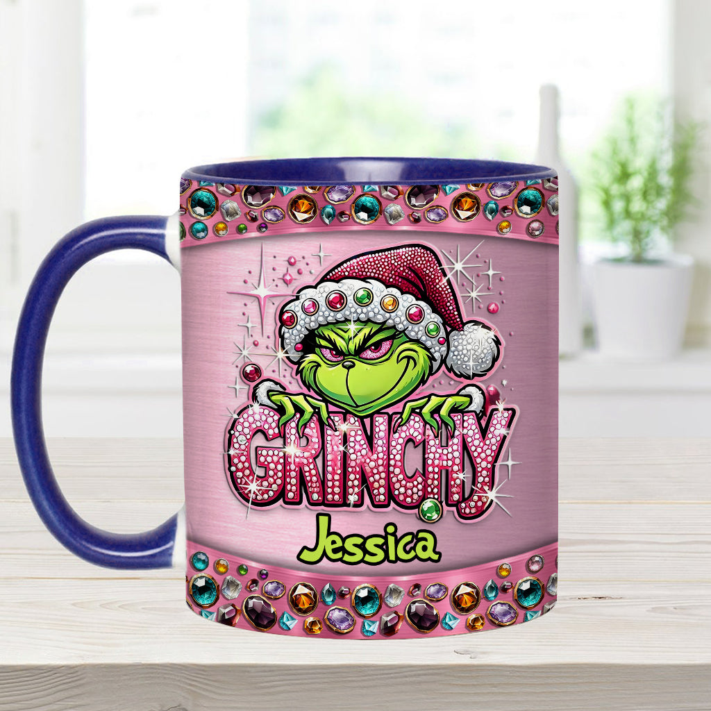 Personalized Grinch Accent Mug Custom Name Gift for Christmas Accent Mug GradoCreations