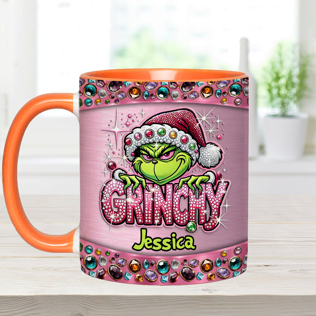 Personalized Grinch Accent Mug Custom Name Gift for Christmas Accent Mug GradoCreations