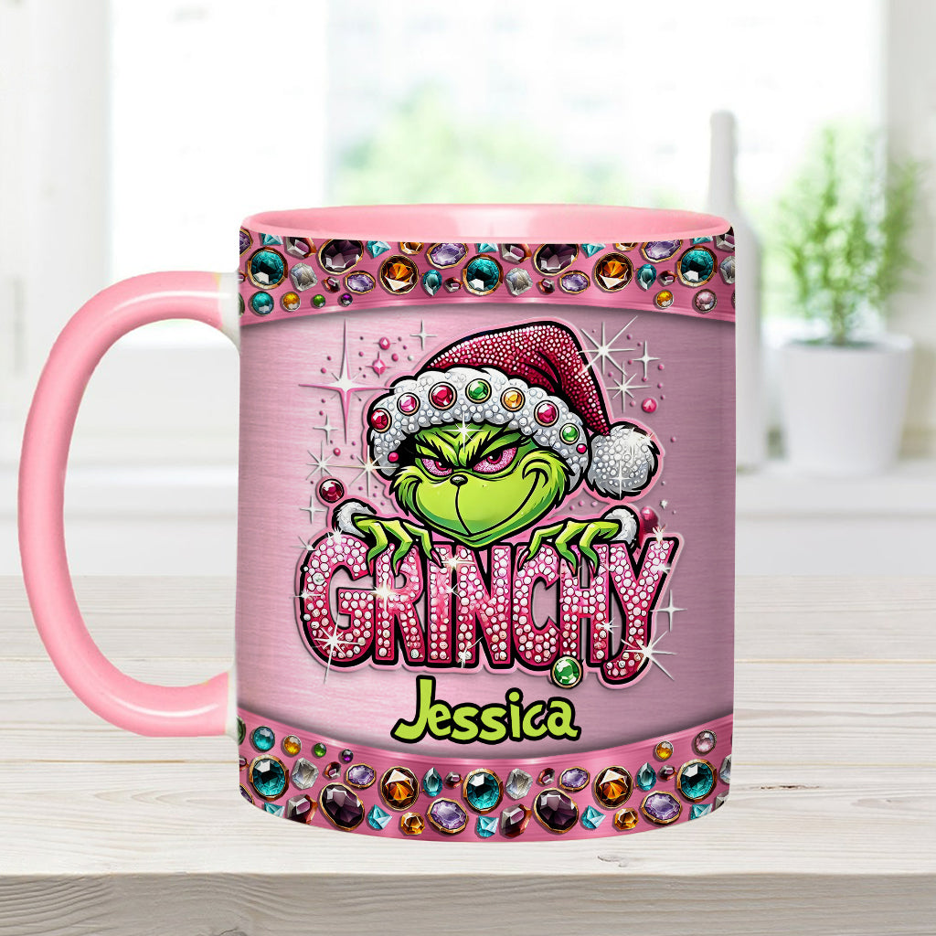 Personalized Grinch Accent Mug Custom Name Gift for Christmas Accent Mug GradoCreations