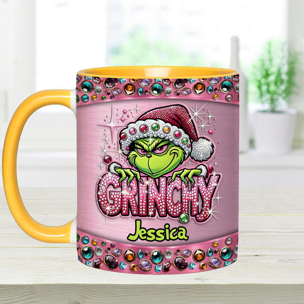 Personalized Grinch Accent Mug Custom Name Gift for Christmas Accent Mug GradoCreations