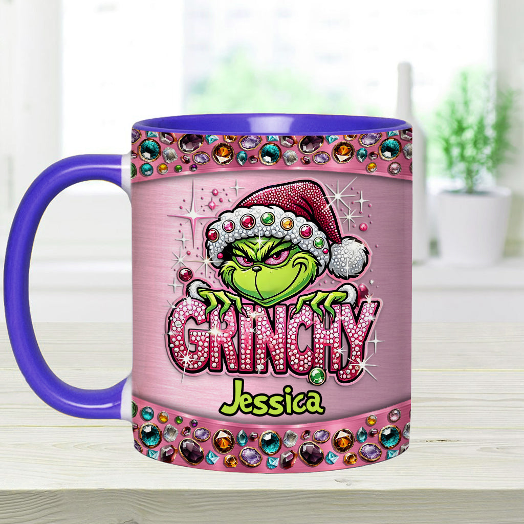 Personalized Grinch Accent Mug Custom Name Gift for Christmas Accent Mug GradoCreations