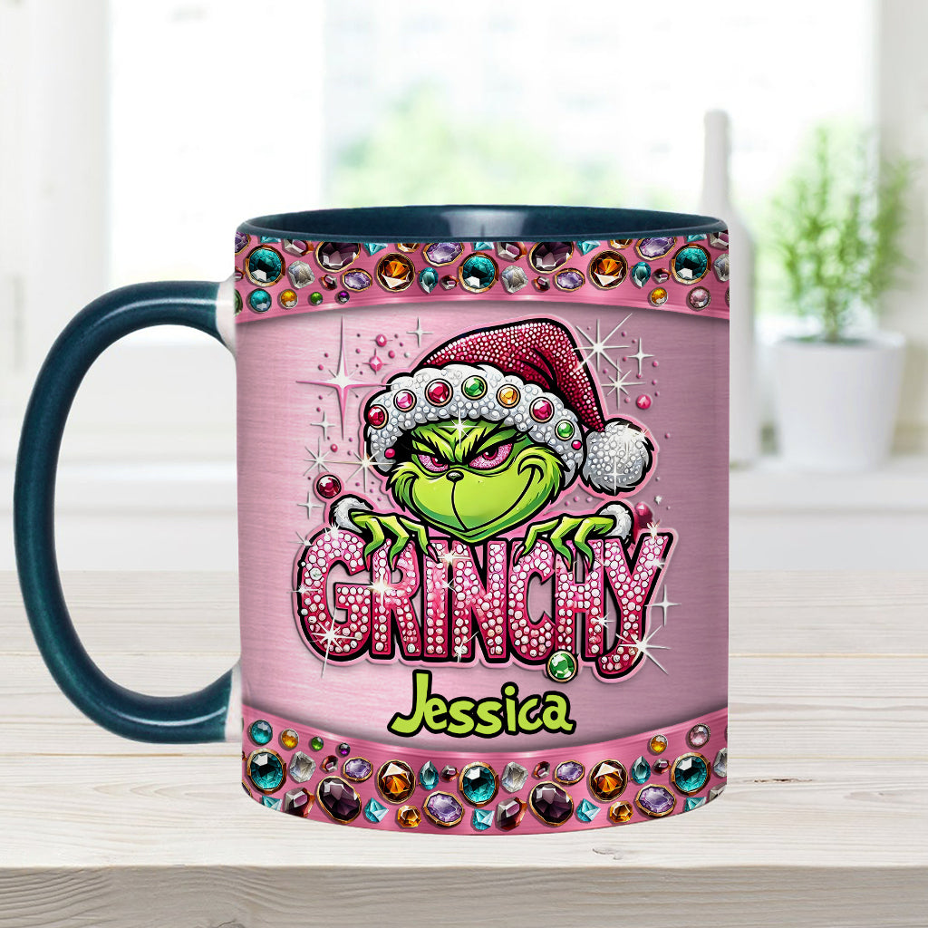 Personalized Grinch Accent Mug Custom Name Gift for Christmas Accent Mug GradoCreations