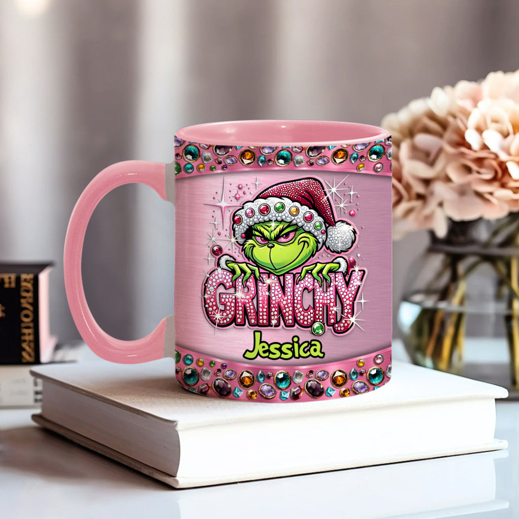 Personalized Grinch Accent Mug Custom Name Gift for Christmas Accent Mug GradoCreations