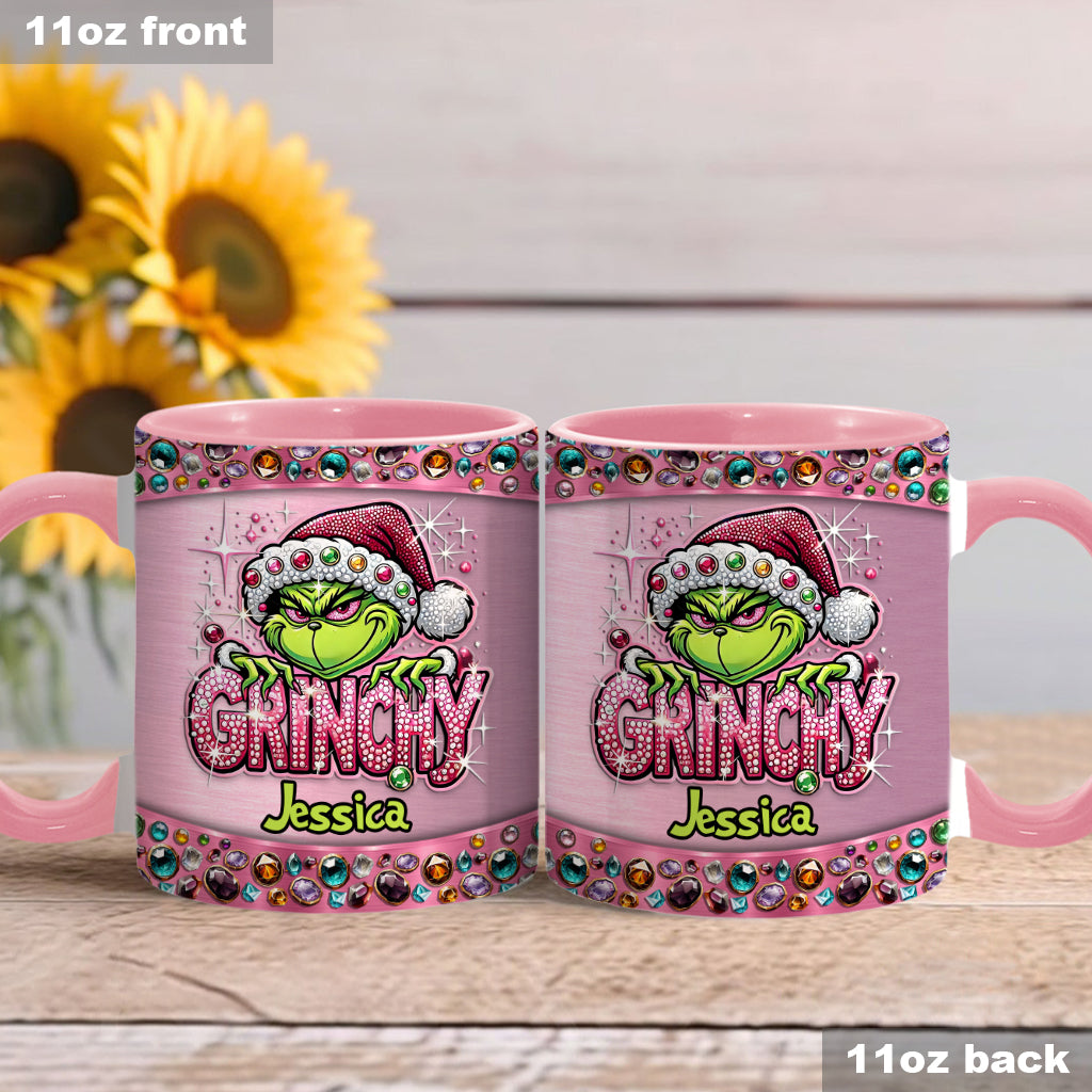Personalized Grinch Accent Mug Custom Name Gift for Christmas Accent Mug GradoCreations