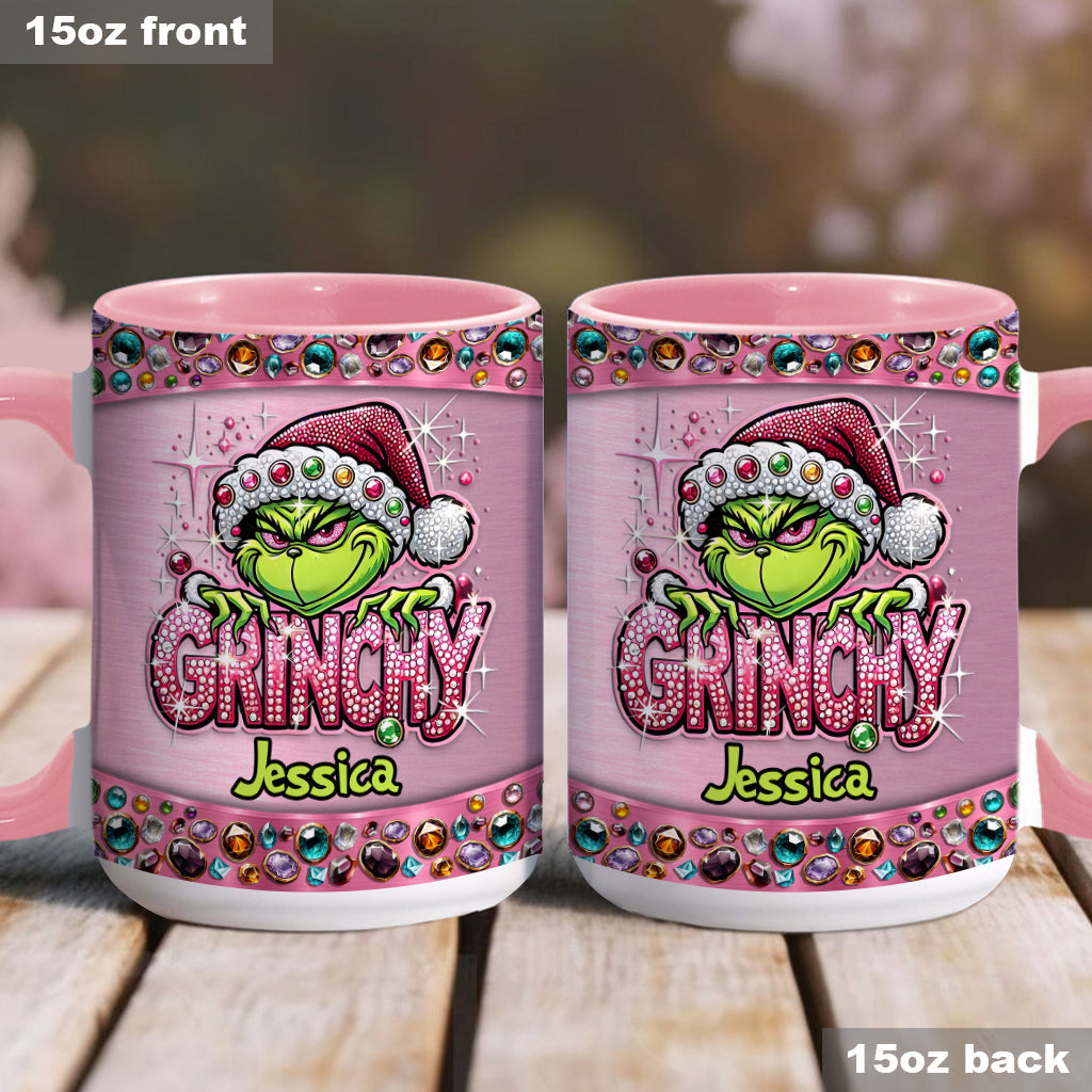 Personalized Grinch Accent Mug Custom Name Gift for Christmas Accent Mug GradoCreations