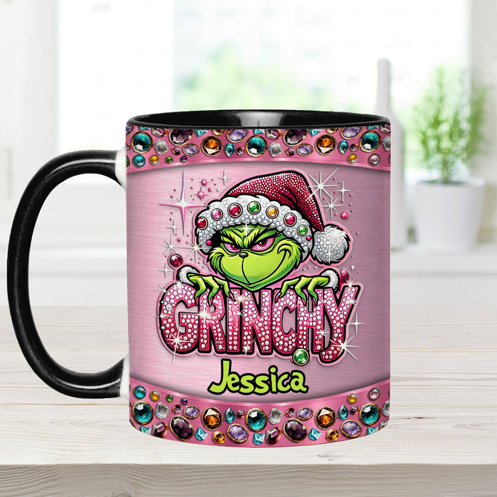 Personalized Grinch Accent Mug Custom Name Gift for Christmas Accent Mug GradoCreations