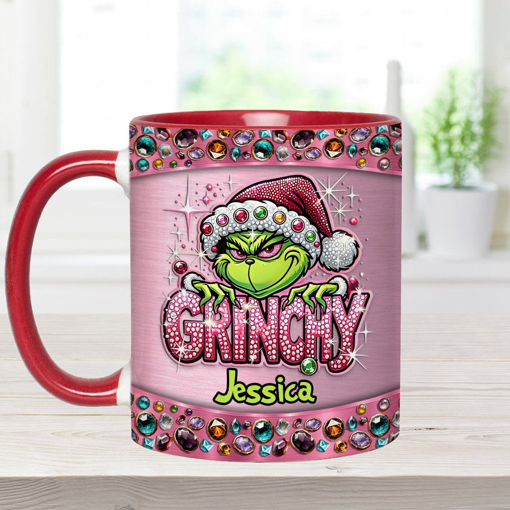 Personalized Grinch Accent Mug Custom Name Gift for Christmas Accent Mug GradoCreations
