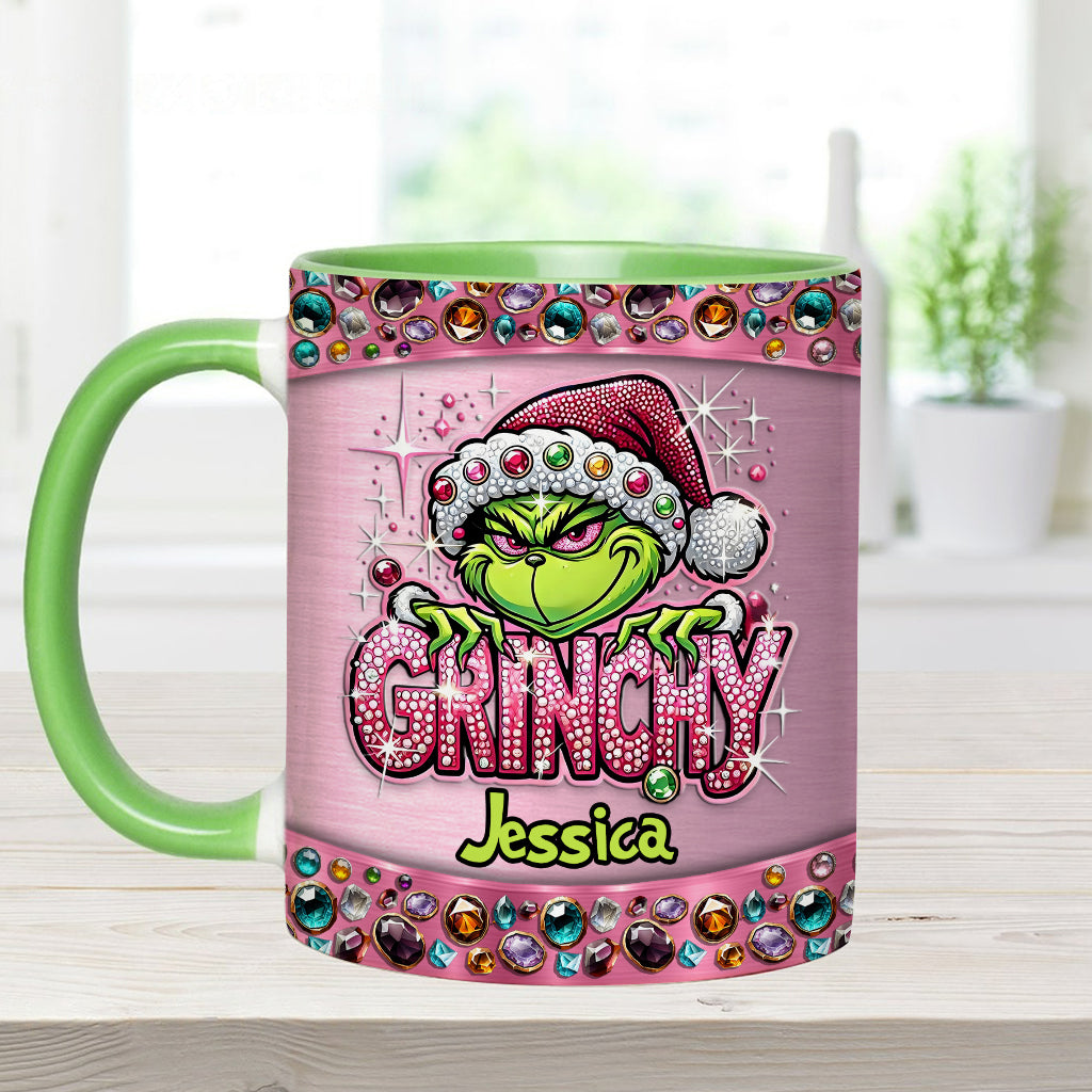 Personalized Grinch Accent Mug Custom Name Gift for Christmas Accent Mug GradoCreations