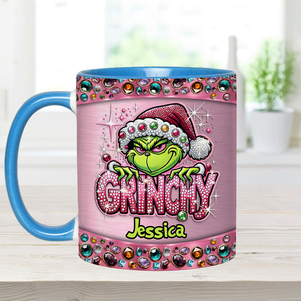 Personalized Grinch Accent Mug Custom Name Gift for Christmas Accent Mug GradoCreations