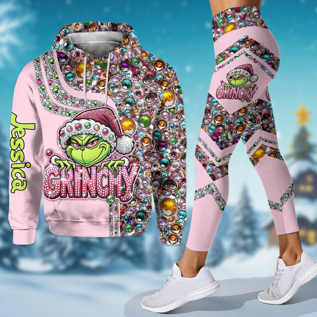 Custom Name Grinch Christmas Hoodie & Leggings Gift Set Hoodie & Leggings GradoCreations
