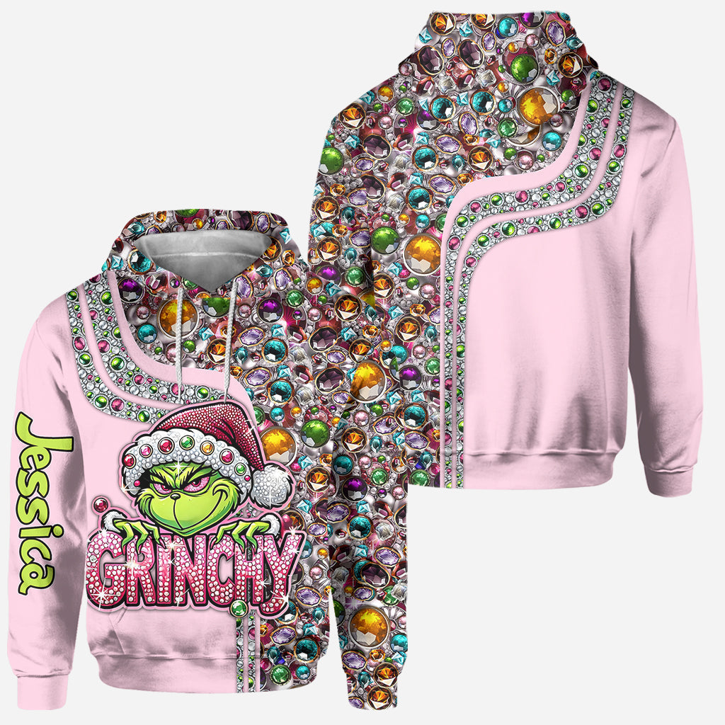 Custom Name Grinch Christmas Hoodie & Leggings Gift Set Hoodie & Leggings GradoCreations