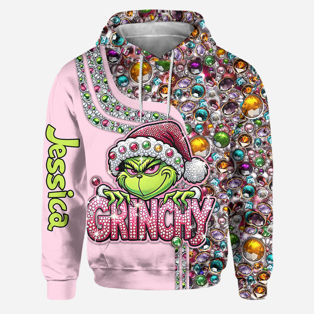 Custom Name Grinch Christmas Hoodie & Leggings Gift Set Hoodie & Leggings GradoCreations