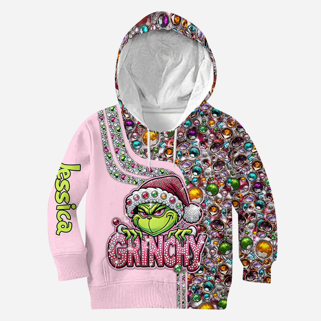 Custom Name Grinch Christmas Hoodie & Leggings Gift Set Hoodie & Leggings GradoCreations
