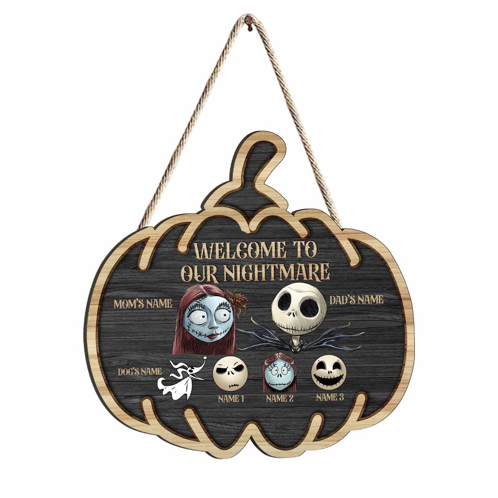 Personalized Halloween Wood Sign Custom Family Names Unique Decor Wood Sign GradoCreations