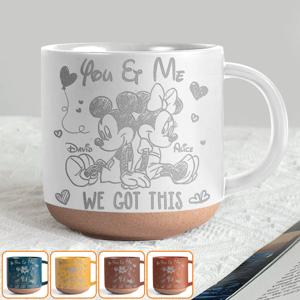 Personalized Engraved Pottery Mug Custom Name Gift for Couples Engraved Pottery Mug GradoCreations