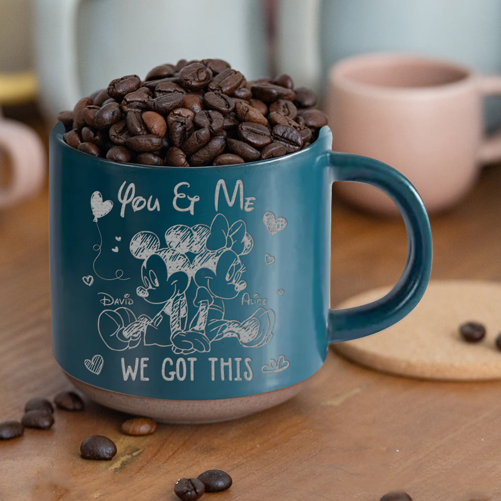 Personalized Engraved Pottery Mug Custom Name Gift for Couples Engraved Pottery Mug GradoCreations
