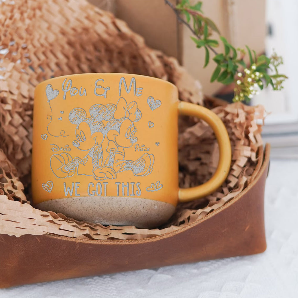 Personalized Engraved Pottery Mug Custom Name Gift for Couples Engraved Pottery Mug GradoCreations