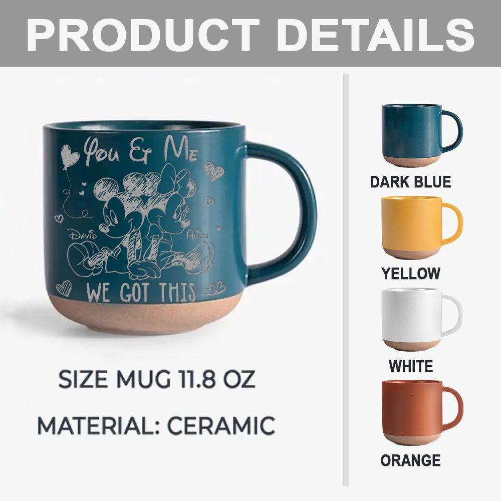 Personalized Engraved Pottery Mug Custom Name Gift for Couples Engraved Pottery Mug GradoCreations