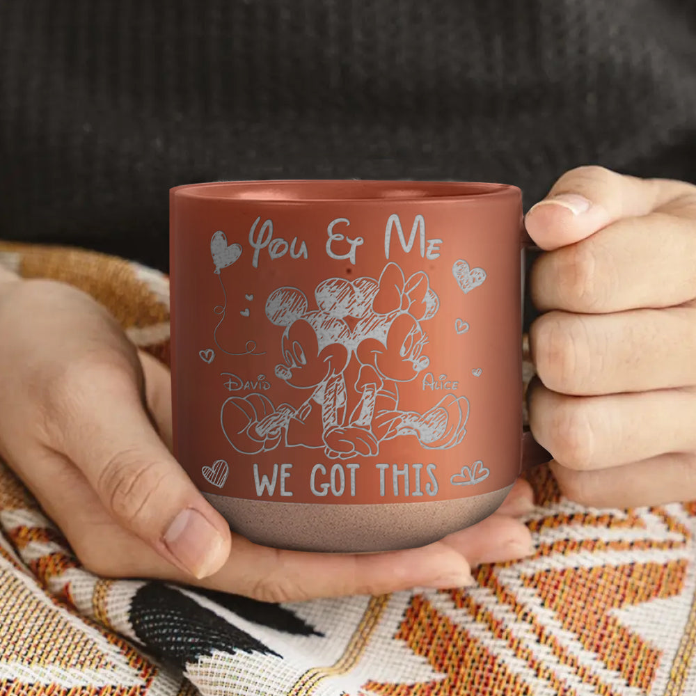 Personalized Engraved Pottery Mug Custom Name Gift for Couples Engraved Pottery Mug GradoCreations