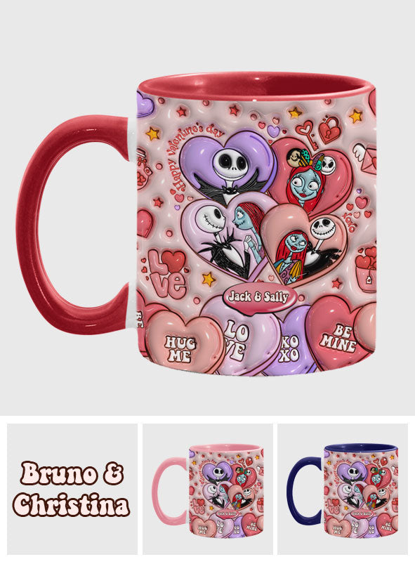 Personalized Valentine's Day Accent Mug Custom Name Gift for Couples Accent Mug GradoCreations