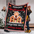 Personalized Christmas Movie Watching Blanket with Name Custom Festive Gift Blanket GradoCreations
