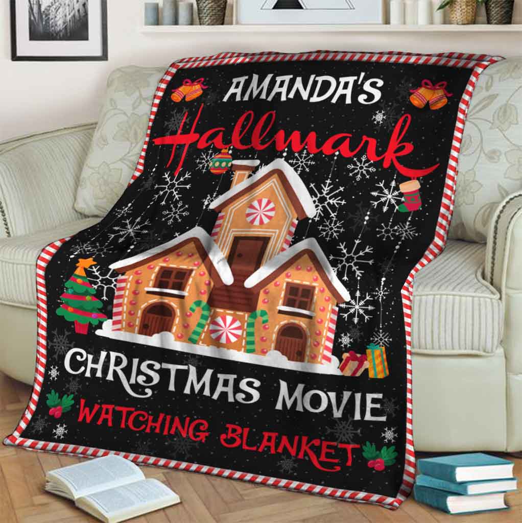 Personalized Christmas Movie Watching Blanket with Name Custom Festive Gift Blanket GradoCreations