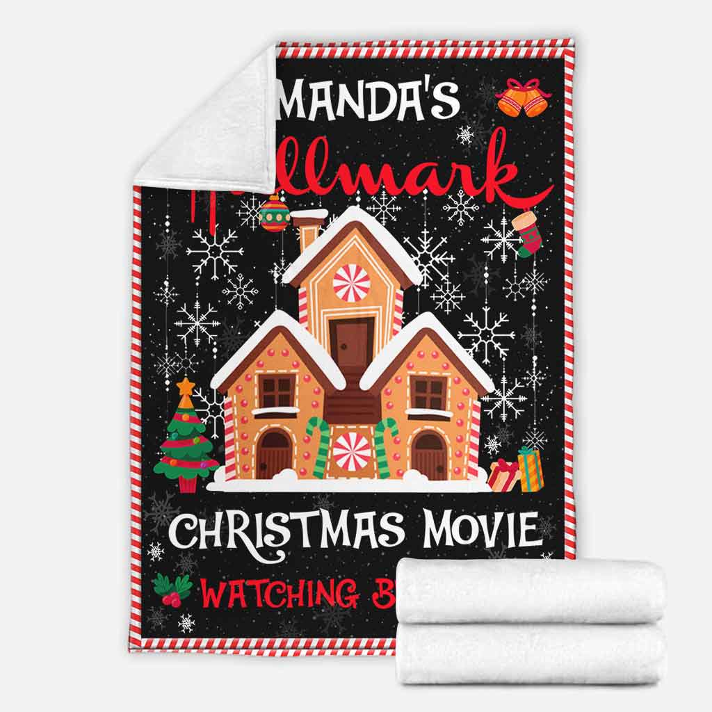 Personalized Christmas Movie Watching Blanket with Name Custom Festive Gift Blanket GradoCreations