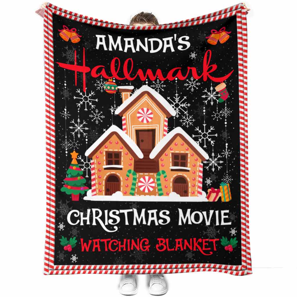 Personalized Christmas Movie Watching Blanket with Name Custom Festive Gift Blanket GradoCreations
