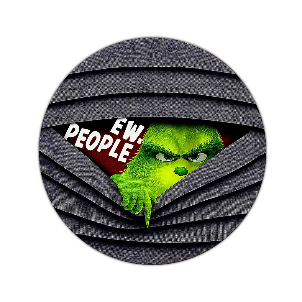 Personalized Christmas Round Rug with Grinch Design for Holiday Decor Round Rug GradoCreations