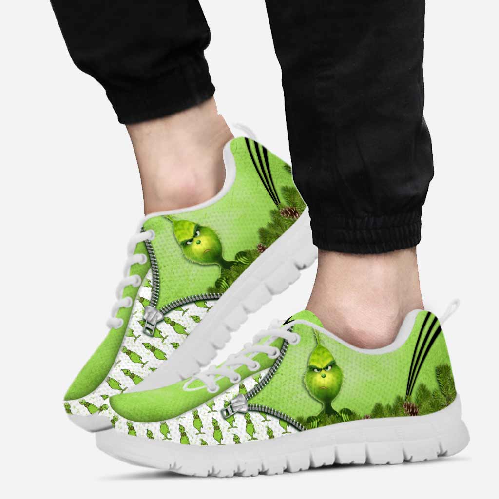Personalized Grinch Christmas Sneakers Custom Name Gift Sneakers GradoCreations